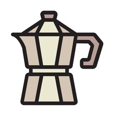 Moka Pot , Coffee filled outline icon