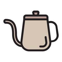 Kettle , Coffee filled outline icon