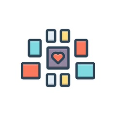 Color illustration icon for memories