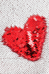 Red heart sequins