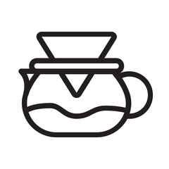 Dripper , Coffee outline icon.