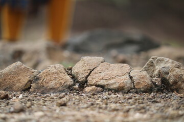 Rock closeup background at farm house.