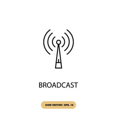 broadcast icons  symbol vector elements for infographic web