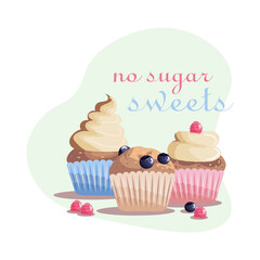 cupcakes with berries print