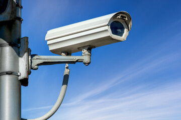 IP CCTV camera hi-technology system installed with waterproof cover to protect camera is home...