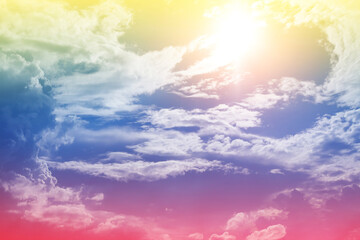 Beautiful vintage of colorful cloud and sky abstract for background