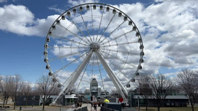 Grande roue de Montr&eacute;al At The Old Port, Tallest Ferris Wheel In Montreal, Canada. - wide