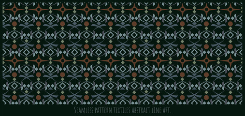 Seamless pattern textiles abstract line art