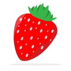 Flat cartoon stawberry icon design graphic vector. Fresh organic healthy farm fruit symbol.