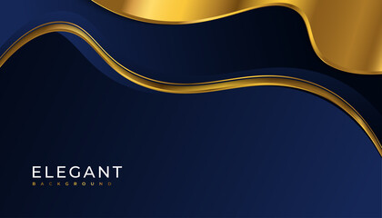 Elegant Premium Blue and Gold Background. Luxury Background for Award, Nomination, Ceremony, Formal Invitation or Certificate Design