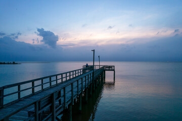 Fototapeta premium pier at sunset