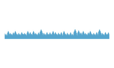 Evegreen forest line semi flat color vector object. Full sized item on white. Natural landscape. Forest conservation. Simple cartoon style illustration for web graphic design and animation