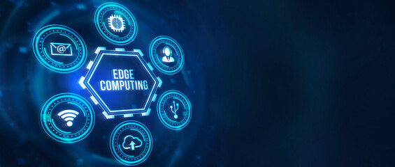 Internet, business, Technology and network concept. Edge computing modern IT technology on virtual screen. 3d illustration.