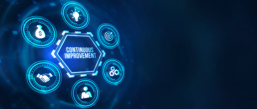 Internet, business, Technology and network concept. Continuous improvement. 3d illustration.