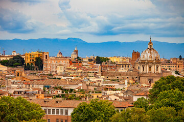 Fototapeta na wymiar City Of Rome Cityscape In Italy