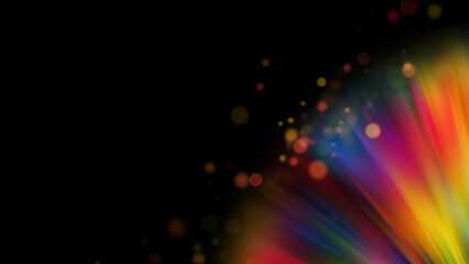 Rainbow Colored Fan with Particles. Abstract wallpaper or background, gradient rainbow colored rays.