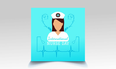 International Nurse Day Vector Template Design 