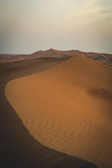 Fototapeta na wymiar Wüsten- und Dünenlandschaft in Dubai in den Vereinigten Arabischen Emiraten
