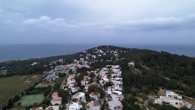 Circular rooftops at Cala Gracio Ibiza Spain San Antonio