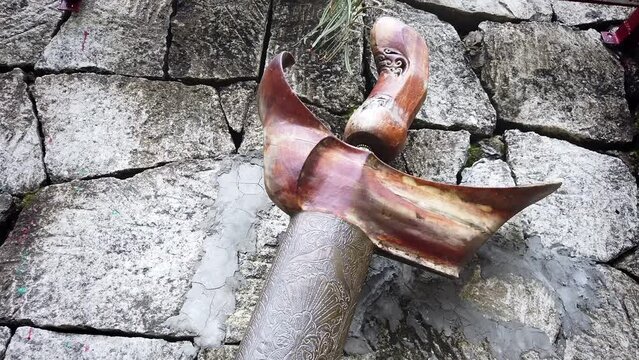 Javanese Indonesian keris. The keris is a traditional dagger weapon from Indonesia at Yogyakarta, Indonesia