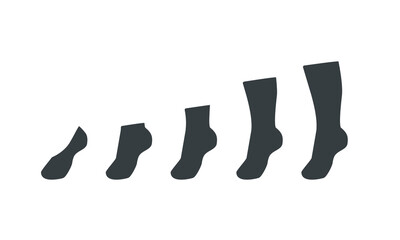 Types of socks silhouette icon. Casual warm socks graphic design. Vector illustration