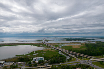 View of the eastern shore of Mobile Bay 