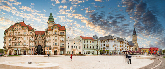 historical buildings in Oradea city center  Romania - obrazy, fototapety, plakaty