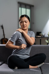 Asian woman was sick with body pain.