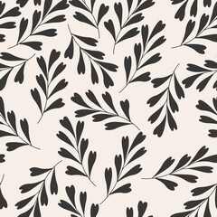 Simple flower twig seamless pattern design
