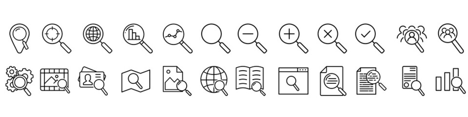 Search icon vector set. increase illustration sign collection. magnifier symbol or logo.