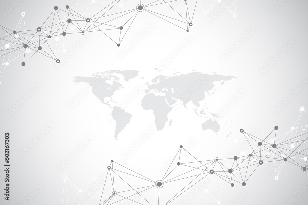 Poster Technology abstract background with connected line and dots. Big data visualization. Artificial Intelligence and Machine Learning Concept Background. Analytical networks illustration
