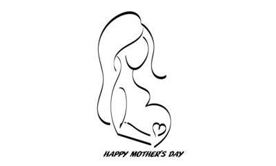 Happy Mother's Day. Floral Heart. Mothers day special design for print or use as poster, card, flyer, Tattoo or T Shirt