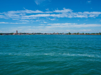 Basilica di Sant Elena Imperatrice, view from the Venetian lagoon.