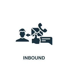 Inbound icon. Monochrome simple Community icon for templates, web design and infographics
