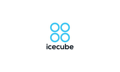 Ice cube logo design vector template, 