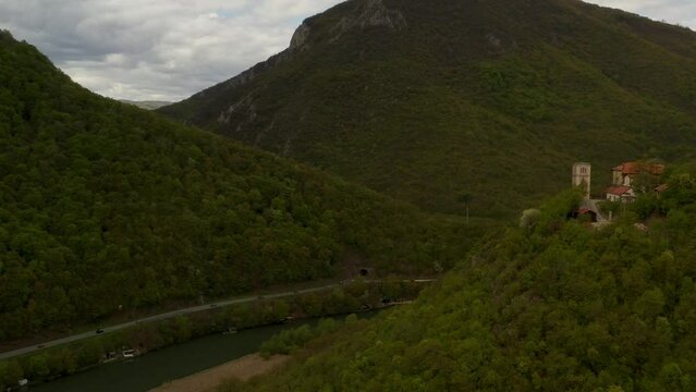 Middle ages monastery in Ovcar-Kablar Canyon, next to Ibar Highway