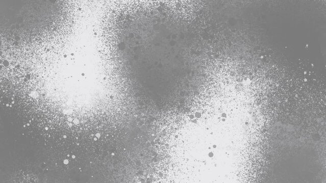 Paint splatter spray can spray bright gray silver monochrome paints over white