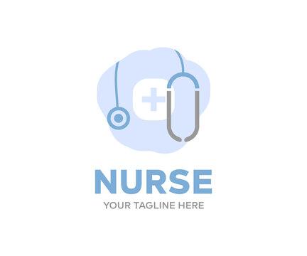 Medical technology research nurse professional logo design. Medical technology research institute and doctor staff service concept vector design and illustration.
