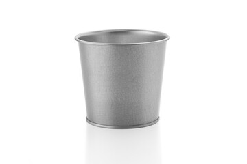 Round Silver glossy tin can without lid