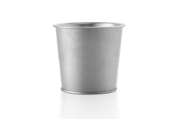 Round Silver glossy tin can without lid