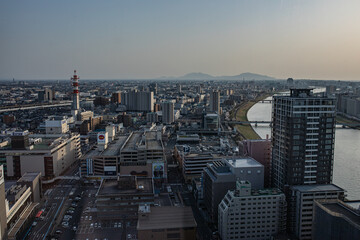 Cityscape seen from the observatory of Niigata City