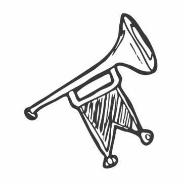 hand-drawn trumpet musical instrument clip art preview