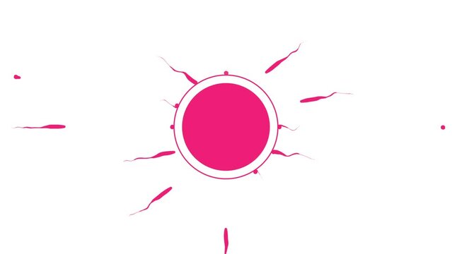 spermatozoa attack circle, protection, schematic animation on a white background
