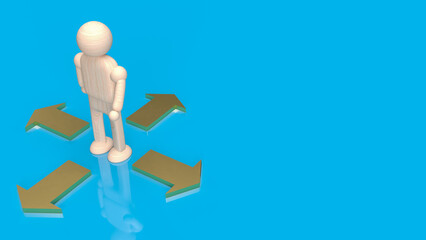 The figure man and arrow point for business concept 3d rendering