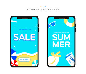 Cool Summer Shopping Mobile Event Banner
