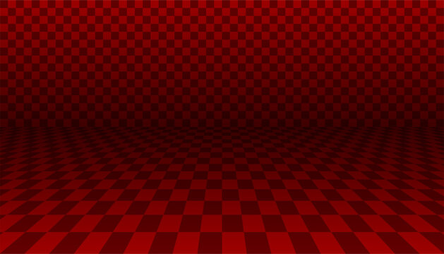 Abstract geometric checkered room
