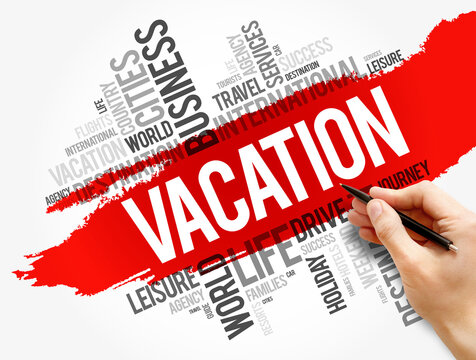 Vacation Word Cloud Collage, Travel Concept Background