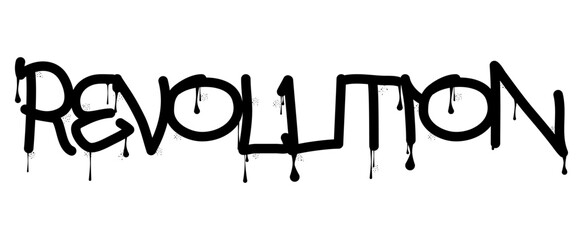 Revolution. colored Graffiti tag. Abstract modern street art decoration performed in urban painting style. © Robert