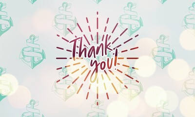 Thank You Card. Hand Written Lettering for Title, Heading, Photo Overlay, Wedding Invitation, Thank You Message.