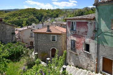 Fototapeta premium Panoramic view of Sepino, a small village in Molise region, Italy.
